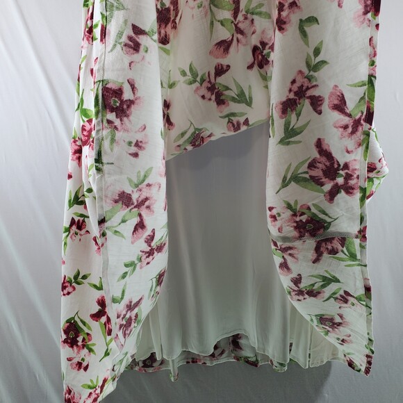 US 8 Petal & Pup Fyrsil Dress White Floral Rayon Linen Midi Length Sleeveless - Picture 12 of 13